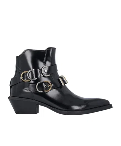 Pinko Pointed Ankle Boots In Black