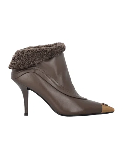 Pinko Pointed Ankle Boots In Brown