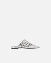 Pinko Leather Mules In Silver