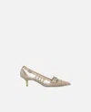Pinko Pointed Nappa Leather Slingback Pumps In Beige-corda