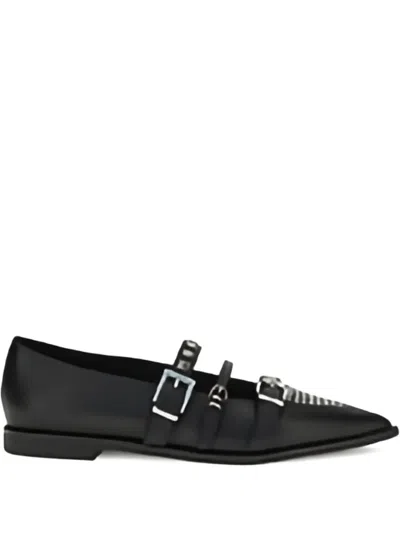 Pinko Pointed-toe Buckle Ballerinas In Black