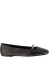 Pinko Pointed Toe Flat Shoes In Black