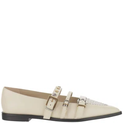 Pinko Pointed Toe Leather Shoes In Multi