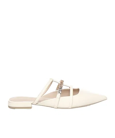 Pinko Pointed Toe Mules In White