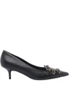Pinko Pointed Toe Pumps With Decorative Buckles In Black