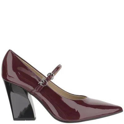 Pinko Pointed Toe Shiny Leather Pumps In White