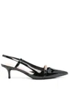 Pinko Gloria Patent Leather Slingback Pumps In Black