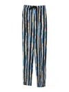 Pinko Striped Twill Pants In Multicolour