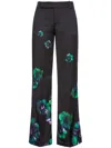Pinko Poitiers Floral-print Trousers In Black
