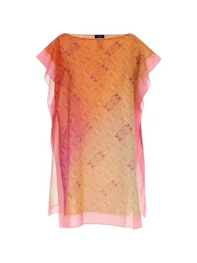 Pinko Polka Dots Beach Kaftan Loose Fit In Red