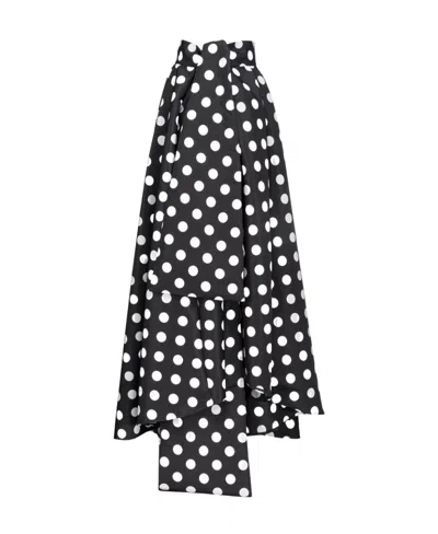 Pinko Polka-dot Full Skirt In Black