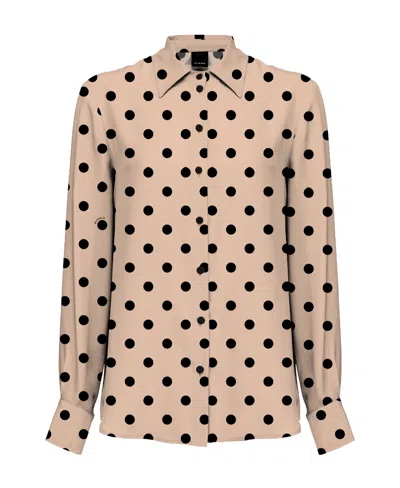 Pinko Polka-dot Long-sleeved Buttoned Shirt In Multi