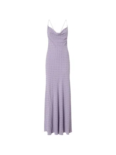 Pinko Polka-dot Maxi Dress In Purple