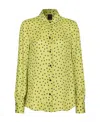 Pinko Polka Dot-print Long-sleeve Shirt In Yellow
