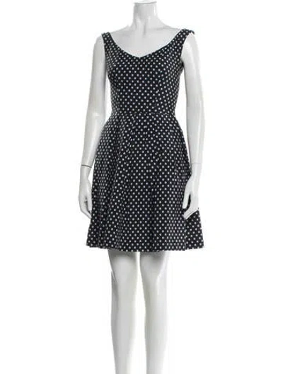 Pre-owned Pinko Polka Dot Print Mini Dress In Black
