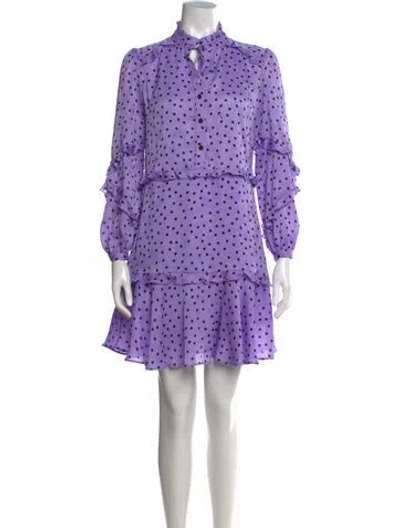Pre-owned Pinko Polka Dot Print Mini Dress In Purple