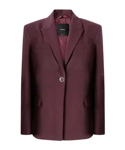 Pinko Polka-dot Panel Blazer In Brown
