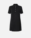 Pinko Polo Dress In Technical Cady In Noir Limousine