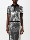 Pinko Sequined Pupazzo 4 Buttons Polo In Schwarz
