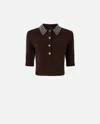 Pinko Emilia Sweater With Strass In Brown