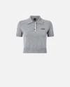 Pinko Wool And Cashmere Polo Shirt In Gray