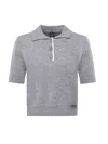 Pinko Gorgona Wool And Cashmere Polo Sweater In Gray