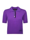 Pinko Polo-style Sweater With Logo In Purple