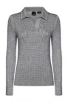 Pinko Kooser Embellished Jersey Shirt In Grey