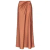 Pinko Draped Maxi Skirt In Viscose With Design In Orange