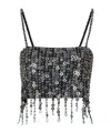 Pinko Crop Top With Sequins And Crystals In Black