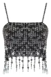 Pinko Crop Top With Sequins And Crystals In Multi