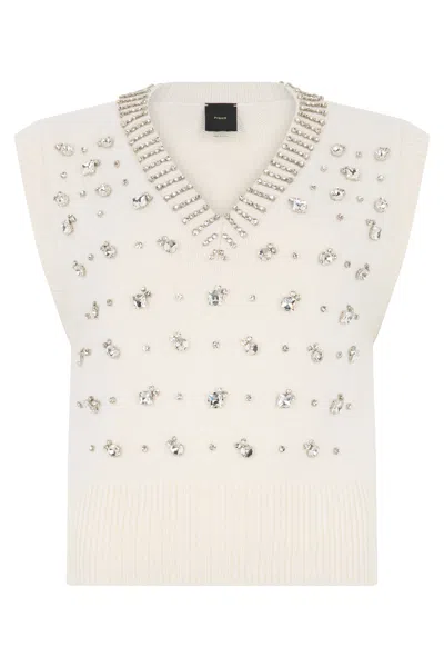 Pinko Ponziane Knitted Vest In White