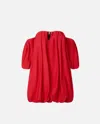 Pinko ‘bert' Red Dress With Exposed Shoulder Design And Removable Sleeves With Button In Salsa Red