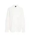 Pinko Poplin Blouse With Logo Embroidery