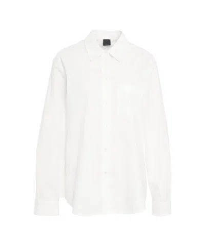 Pinko Poplin Blouse With Logo Embroidery
