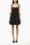 Pinko Poplin Cotton Amazonia Flared Dress With Lace-up Details