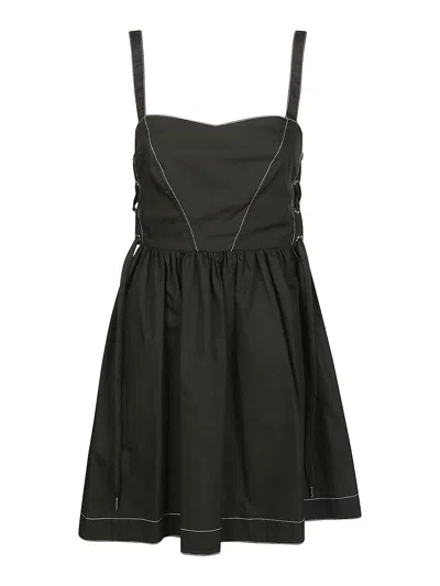 Pinko Poplin Dress In Nero Limousine