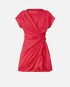Pinko Asymmetrical Draped Mini Dress