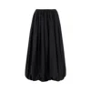 Pinko Elasticized Waist Midi Length Wide Skirt In Black