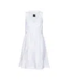 Pinko Gathered Sleeveless Mini Dress In White