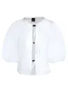 Pinko Poplin Shirt With Puff Sleeves In White