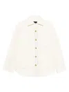 Pinko Textured Buttoned Jacket In White