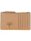 Pinko Porta Carte Con Logo In Brown