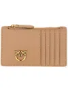 Pinko Porta Carte Con Logo In Brown