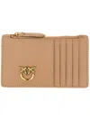 Pinko Porta Carte Con Logo In Brown