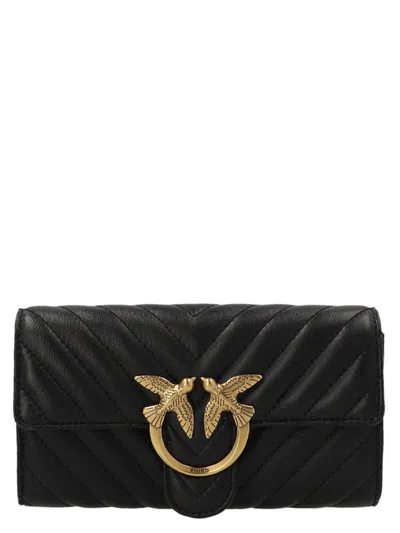 Pinko Portafoglio 'love Bag One Wallet Chevron' In Black