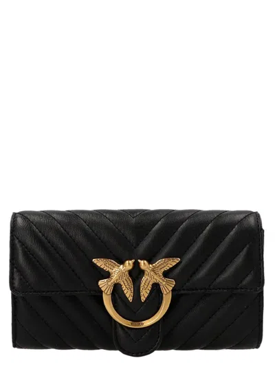 Pinko Portafoglio Love Bag One Wallet Chevron In Black