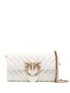 Pinko Mini Quilted Nappa Shoulder Bag With Chevron Motif In White