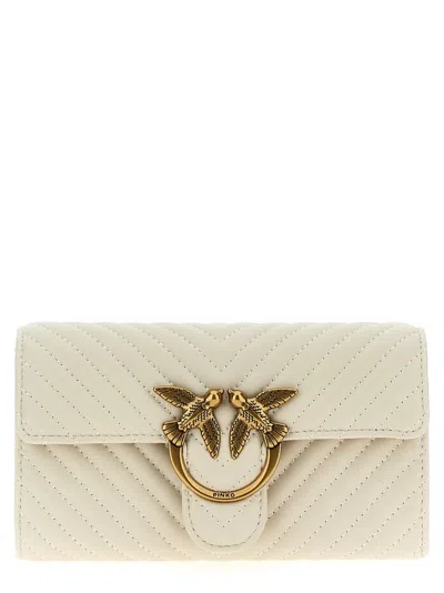 Pinko Portafoglio 'love Bag One Wallet Chevron' In White