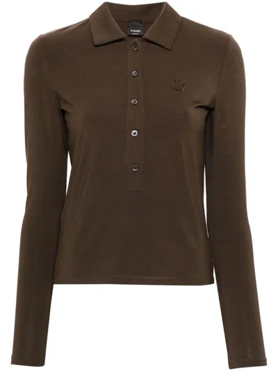 Pinko Portafoto Polo Top In Green